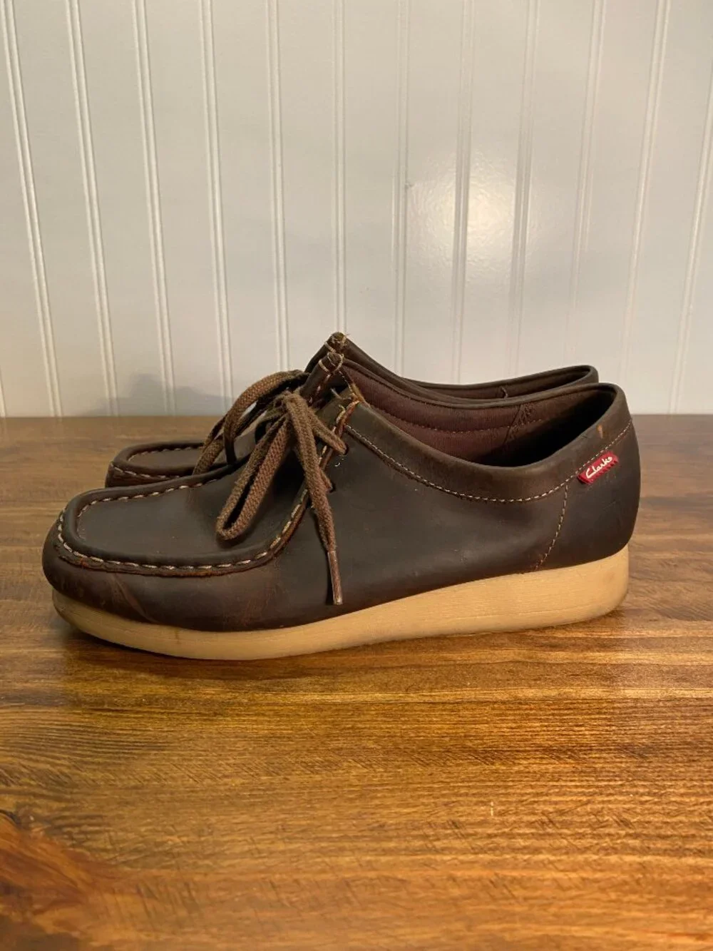 Clarks Brown Leather Wallabee Style Lace Up Shoes - Women's Size 8M